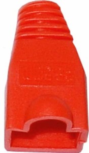 Osłona wtyku RJ45 8P8C gumowa - czerwona 10szt 