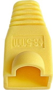Osłona wtyku RJ45 8P8C gumowa - żółta 10szt 