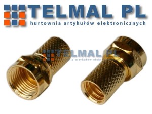 Wtyk F RG6 złoty 18mm 