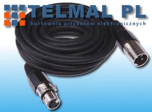 Kabel przewód mikrofonowy XLR canon 3m czarny 