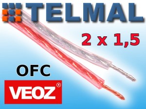 PRZEWÓD KABEL GŁOŚNIKOWY 2x1,5mm OFC VEOZ 
