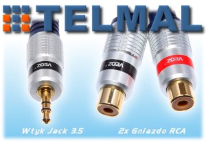 Adapter wt JACK -2x gniazdo RCA cinch VEOZ VE-2680 