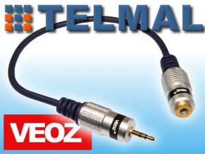 Adapter JACK stereo wtyk 2.5mm - gniazdo 3.5mm 