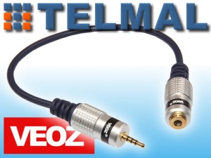 Adapter JACK 4polowy 4p wtyk 2.5mm - gniazdo 3.5mm 