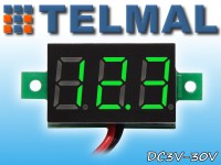 Voltmeter 3-30V DC Display 0.36" LED Green Digital Panel Mount 2-Wires Voltage Meter