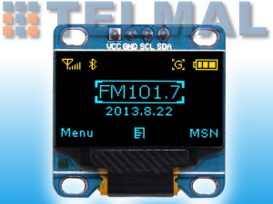 Wyświetlacz OLED 0,96 128*64  nie-żół I2C  H065
