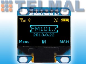 Wyświetlacz OLED 0,96 SPI 3-5V SSD1306 niebie zółty