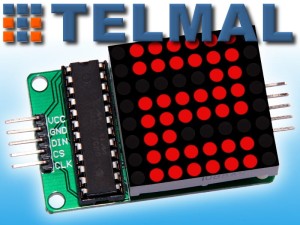 Moduł matrycy LED 8x8 czerwona + płytka z MAX7219 