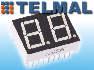 Wyświetlacz LED 7-seg 2 cyfry czerwony anoda 0.56
