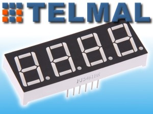Wyświetlacz LED 7-seg 4 cyfry czerwony anoda 0.56 