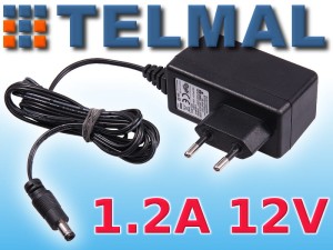 Zasilacz wtyczkowy 12V/1,2A 15W DC 2,5/5,5