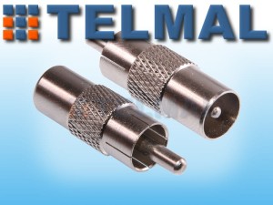 Adapter antenowy wtyk antenowy - wtyk RCA 