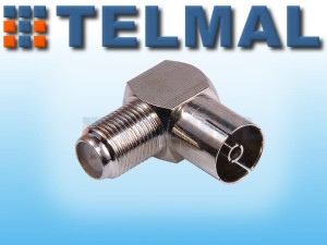 Adapter antenowy gniazdo antenowe - gniazdo F kąt. 