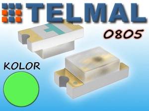 Dioda LED SMD 0805 komplet 10szt zielona 
