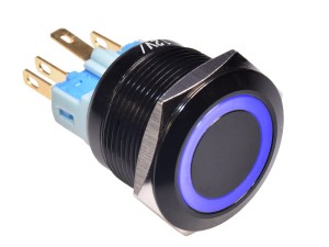 Włącznik bistabilny RING 22mm 12V niebieski