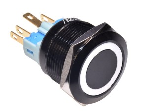 Przełącznik monostabilny  okrągły RING 22mm biały