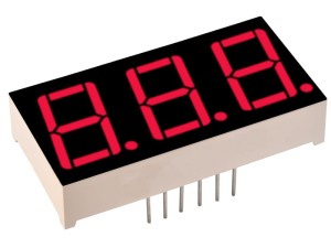 Wyświetlacz LED 7-seg 3 cyfry czerwony anoda 0.56 