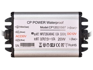 Zasilacz wodoodporny SLIM 12V 1.67A  20W