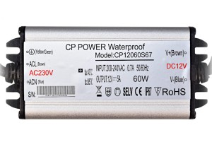 Zasilacz wodoodporny SLIM 12V 5A 60W