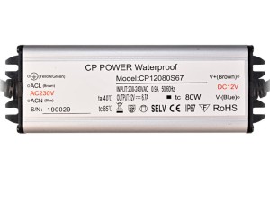 Zasilacz wodoodporny SLIM 12V 6,67A 80W