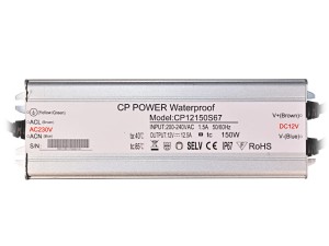 Zasilacz wodoodporny SLIM 12V 12,5A 150W