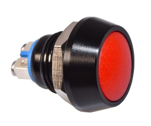 Przełącznik okrągły PBW12 2A metalowy czerwony