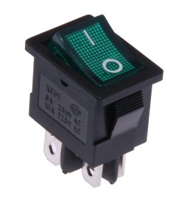 Przełącznik podświetlany mały AC 250V zielony