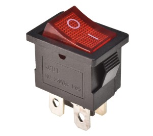 Przełącznik podświetlany mały KCD1 12V czerwony