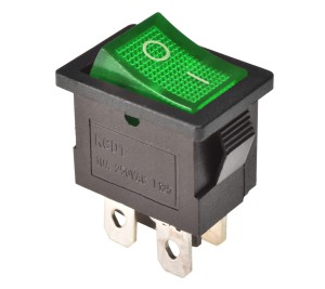 Przełącznik podświetlany mały KCD1 12V zielony