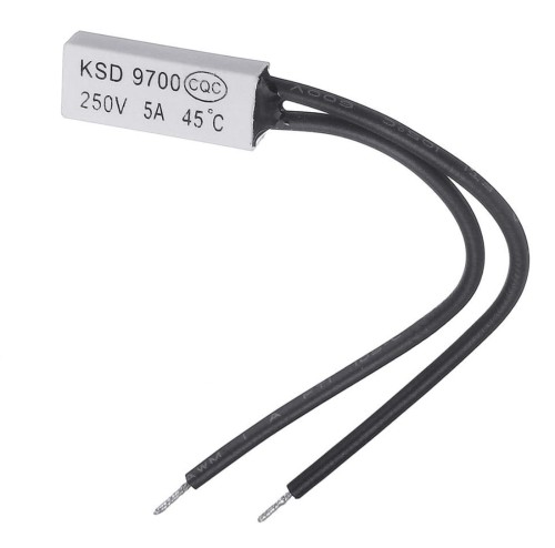 5x KSD9700 Thermostat 35°C, N.C. (normally Closed), 2A/250V, Bimetall-Temperaturschalter, Kunststoffgehäuse