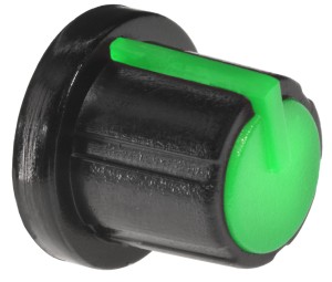 Potentiometer knob 17.5mm axle 6mm green