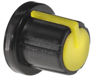 Potentiometer knob 17.5mm axle 6mm yellow