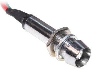 Metalowa kontrolka LED XD8 12V biała + przewody