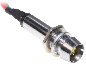 Metalowa kontrolka LED XD8 230V żółta + przewody