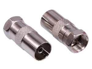Adapter Antenowy Gniazdo TV - Wtyk F 75Ω Do Kabli TV/SAT
