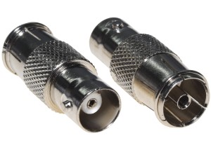 Adapter antenowy gniazdo BNC - gniazdo TV telewizyjne metalowe