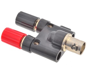 Adapter  gniazdo BNC - 2x gniazdo BANAN bananowe laboratoryjne