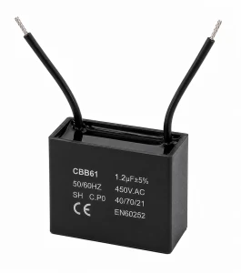 Kondensator silnikowy 1.2uF 450VAC CBB61 rozruchowy przewody