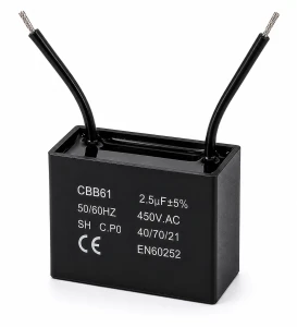 Kondensator silnikowy 2.5uF 450VAC CBB61 rozruchowy przewody
