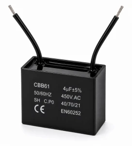 Kondensator silnikowy 4uF 450VAC CBB61 rozruchowy przewody