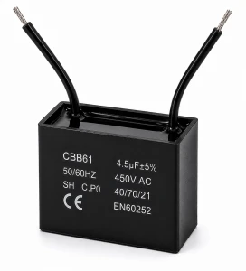 Kondensator silnikowy 4.5uF 450VAC CBB61 rozruchowy przewody