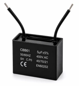 Kondensator silnikowy 5uF 450VAC CBB61 rozruchowy przewody