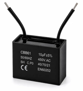 Kondensator silnikowy 10uF 450VAC CBB61 rozruchowy przewody