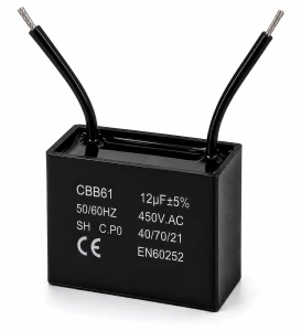 Kondensator silnikowy 12uF 450VAC CBB61 rozruchowy przewody