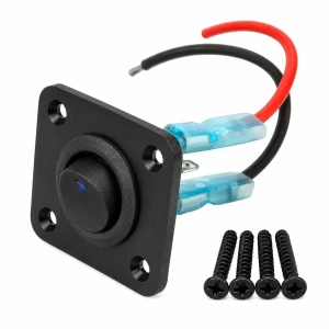 Przełącznik klawiszowy ON-OFF 12V 20A niebieski LED ramka alu 42x35mm