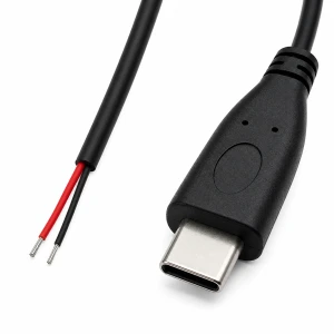 Wtyk USB-C prosty z przewodem 100cm 2pin kabel do zasilania - 1m
