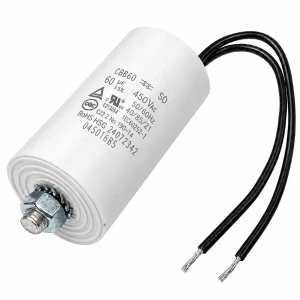 KONDENSATOR SILNIKOWY 60uF 450V AC Z PRZEWODAMI DO SILNIKA POMPY