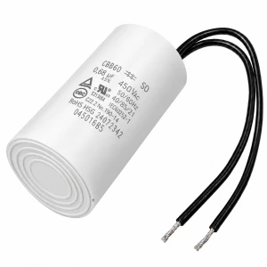 KONDENSATOR SILNIKOWY CBB60 0,68uF 450V AC Z PRZEWODAMI DO SILNIKA 680nF