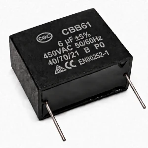 KONDENSATOR SILNIKOWY CBB61 6uF 450V AC DO PCB WENTYLATORA